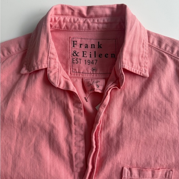 NWOT Frank & Eileen Eileen Relaxed Button-Up Shirt Sunset XS Distressed Coastal - Picture 3 of 13